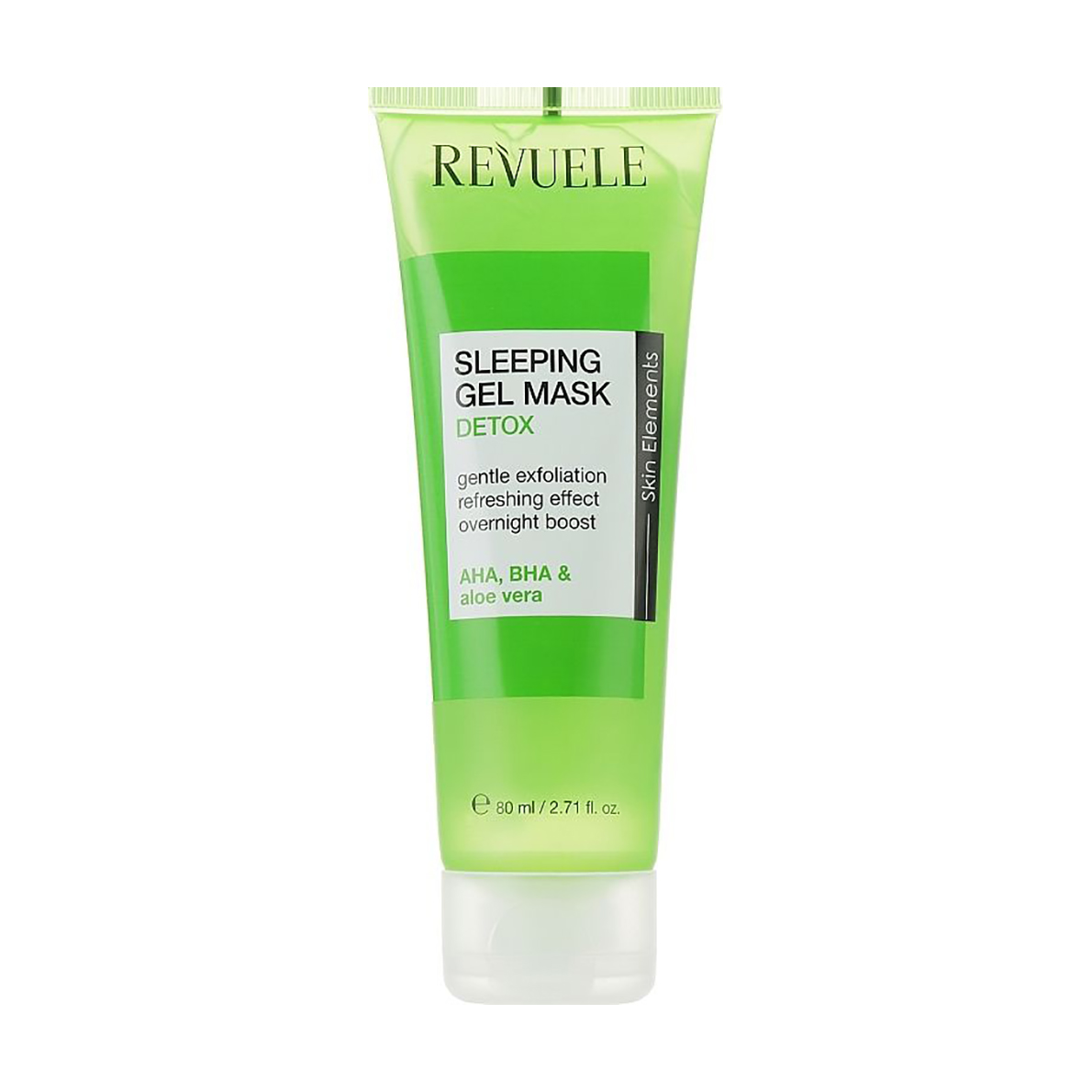 Нічна гелева маска для обличчя Revuele Sleeping Gel Mask Detox, зелена, 80 мл